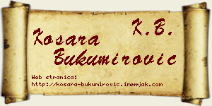 Kosara Bukumirović vizit kartica